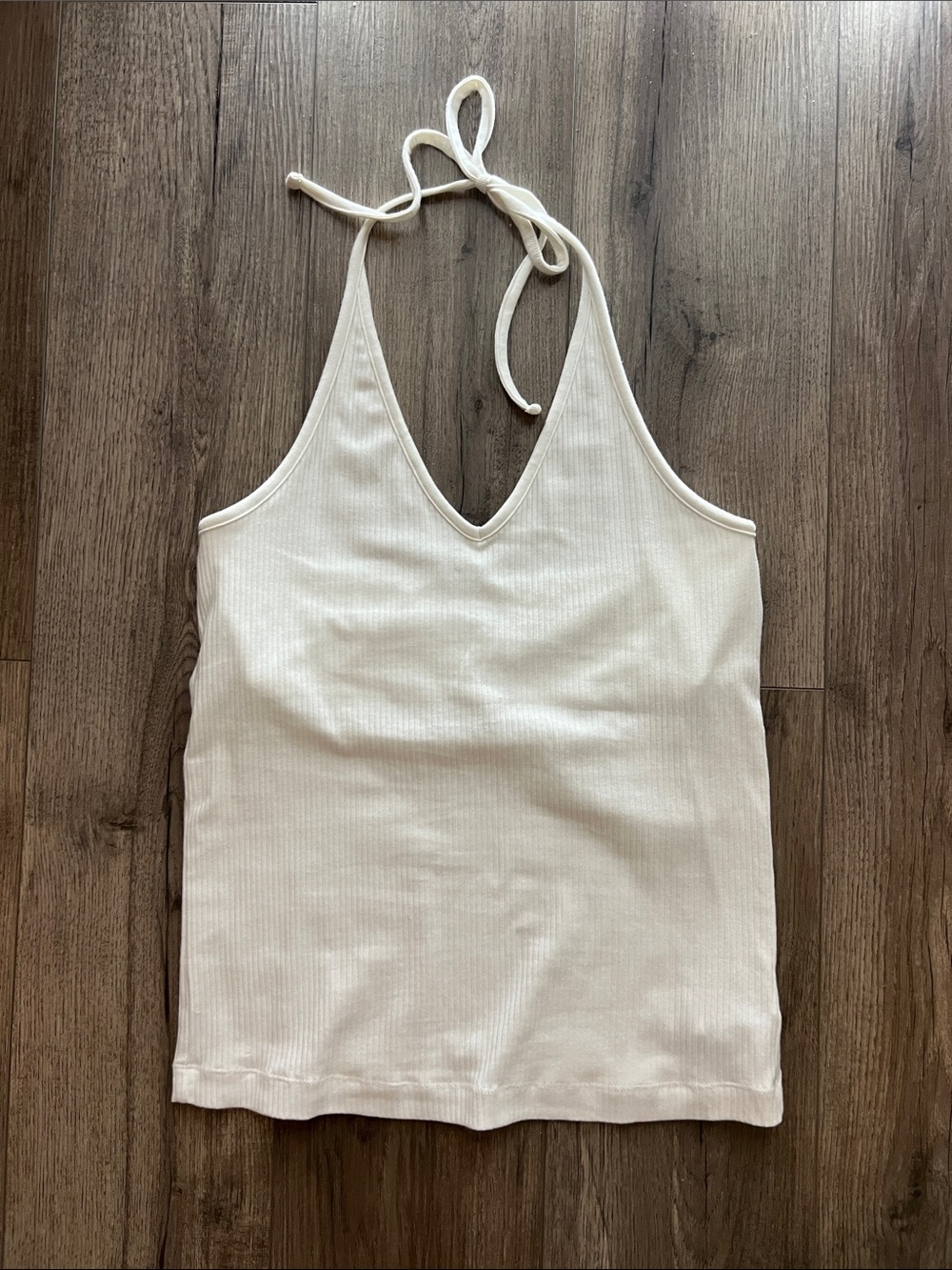 Old Navy white Ribbed Halter Tank Top